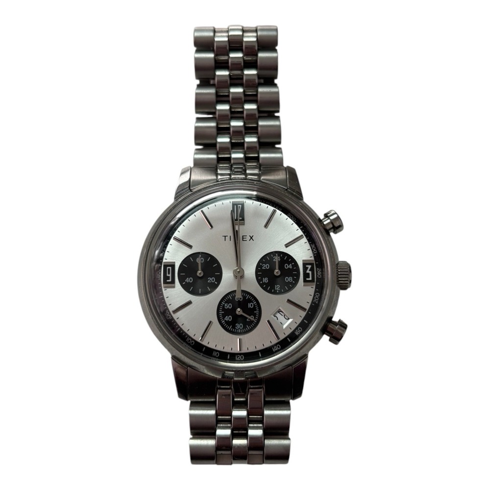Timex Marlin Chronograph Tachymeter Watch TW2W10400 Stainless Steel 40mm Working